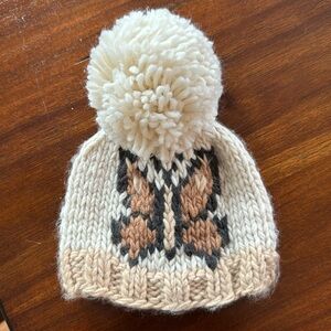 Huggalugs Butterfly Hand Knit Beanie Hat S 0-6 months